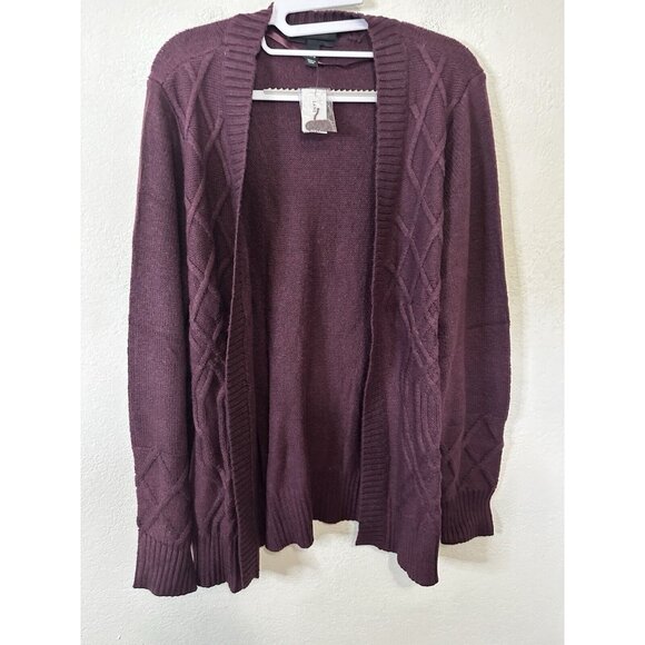 Lane Bryant Purple Knit Open Front Cardigan Sweater Size 10/12 Long - Picture 1 of 8